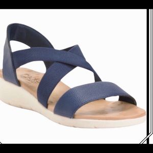 Malu Women’s Made In Brazil Comfort Strappy Wedge Sandals, Navy